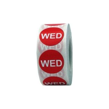 Imagem de Adesivos de ponto circular Red Wednesday, redondo de 1,9 cm, 500 etiquetas em um rolo