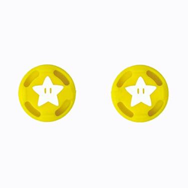 Imagem de 2 peças de silicone analógico para polegares para Nintend Switch NS Joy Con capa para controle Joy con (# 3 amarelo)