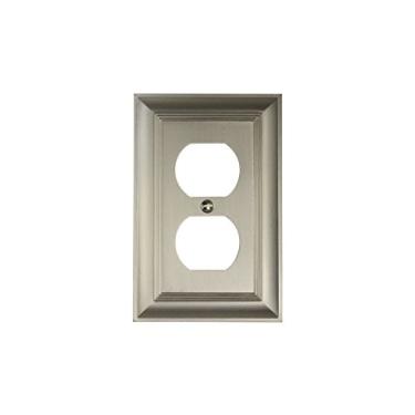 Imagem de Coleção de impressões Cool Knobs and Pulls (CKP), 31191 Placa de parede/capa de tomada dupla decorativa, estrutura de aço sólido durável de longa duração, níquel escovado, 1 peça