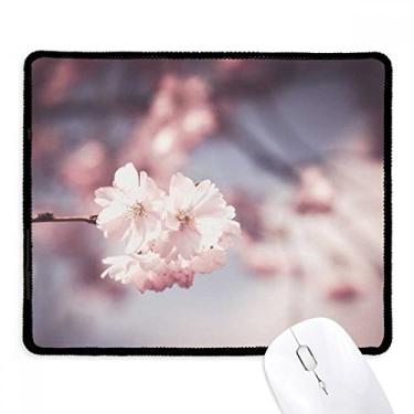 Imagem de Mousepad branco rosa com bordas costuradas Tapete de borracha para jogos