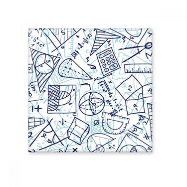 Imagem de Régua de matemática pintada à mão azul com ilustração de azulejo de cerâmica brilhante decalque decorativo de tijolos vitrificados
