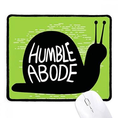 Imagem de Mousepad de borracha com contorno de animal de caracol preto com borda costurada