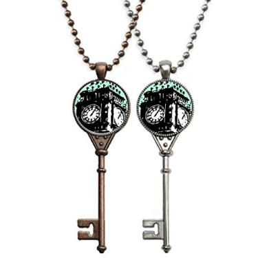 Imagem de OFFbb-USA Torre Reino Unido Arte Déco Presente Fashion Chaveiro Colar Pingente Joias Decoração de Casal