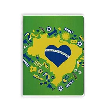 Imagem de Caderno de mapas brasileiros em forma de coração com capa macia Diário