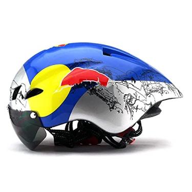 Imagem de Capacete ciclismo com viseira ciclismo MTB estrada roadbike capacete profissional Redbull (55-59cm)