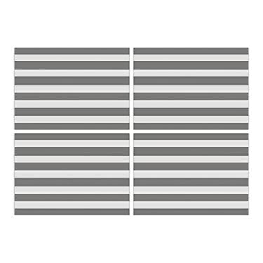 Imagem de Style Brazil Jogo Americano Listras Cz 4 Peças 30x40 Base Emborrachada, Cinza