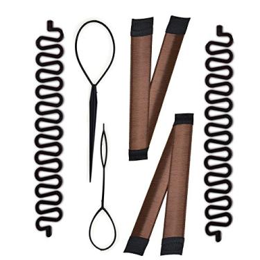 Imagem de Conjunto de 6 ferramentas trançadas de cabelo francês com grampos de cabelo francês para trançar, trançado, trançado, trançado, trançado, trançado, ferramenta para trançar o cabelo da Magic Hair, 3 Style