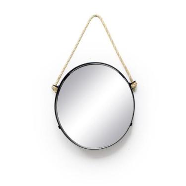 Imagem de Espelho Redondo Adnet Metal E Corda 27cm - Decorglass