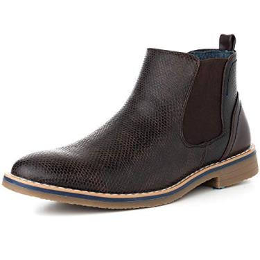 Imagem de Alpine Swiss Mens Nash Chelsea Boots Snakeskin Ankle Boot Genuine Leather Lined BRN 12 M US Brown