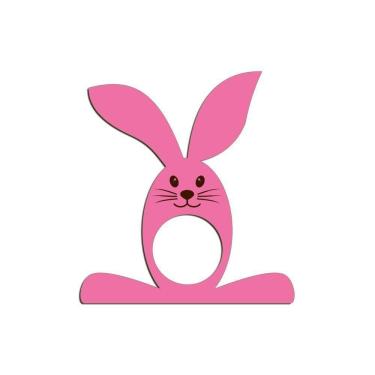 Imagem de Porta Guardanapo Coelho Com Carinha 9cmx9,8cm Kit 4 Peças - Cria Arte Laser Rosa