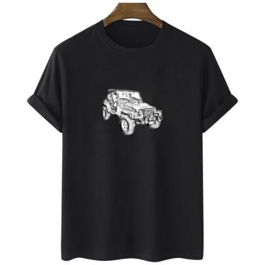 Imagem de Camiseta feminina algodao Jeep Wrangler Rubicon carro arte