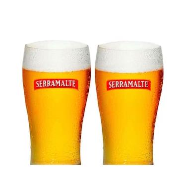 Imagem de Conjunto com 2 Copos para Cerveja Serramalte Globimport - 340ml