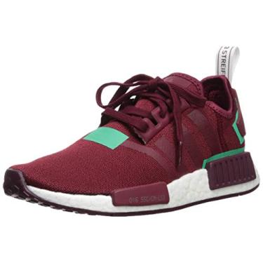 Imagem de adidas Originals Tênis feminino NMD_r1, Borgonha universitária/Borgonha universitária/Verde de alta resolução, 11