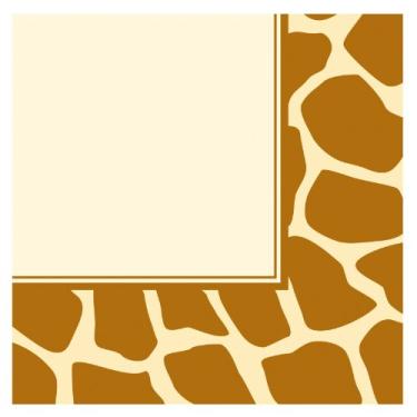 Imagem de 16 guardanapos de almoço de papel, girafa com estampa animal