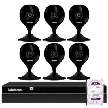 Imagem de Kit 6 Câmeras iMx C Black Intelbras com Aúdio e Inteligência Artificial + Gravador Digital de Vídeo Intelbras NVR NVD 1408 8 Canais + HD 1TB