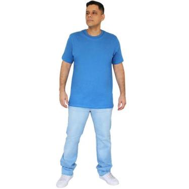 Imagem de Camiseta Hering Masculina Básica World Algodão Bordado Azul 4Fefa5ben