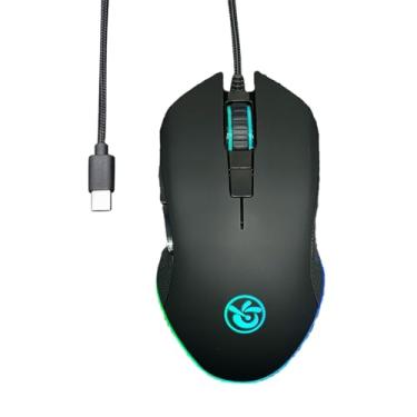 Imagem de XLMZL Mouse ergonômico tipo C, 6 botões, 3600DPI, USB C, sensibilidade ajustável para Windows, PC, laptop e mais dispositivos tipo C mouse para jogos