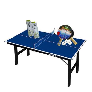 Imagem de MINI MESA PING PONG Júnior MDP 12mm 1003 KLOPF + Kit 5055 + Kit 6 Bolinhas Brancas