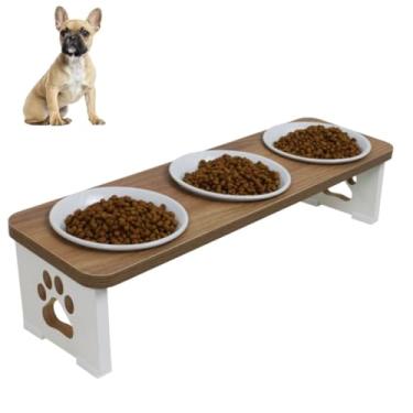 Imagem de Comedouro Elevado Cachorro Triplo Pet MDF - Porcelana