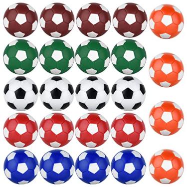 Imagem de Coopay 24 bolas de pebolim de 32 mm bolas de substituição de futebol de mesa multicoloridas oficiais (pentágono multicolorido)