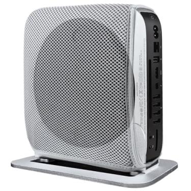 Imagem de IFCASE Suporte vertical Mac mini, suporte vertical de mesa de alumínio para Apple Mac mini 2010-2023 M2 Pro com capa contra poeira (prata)