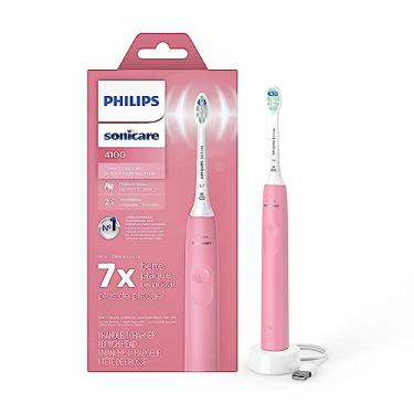 Imagem de Philips Escova de dentes elétrica recarregável Sonicare ProtectiveClean 4100, rosa, HX6815/01