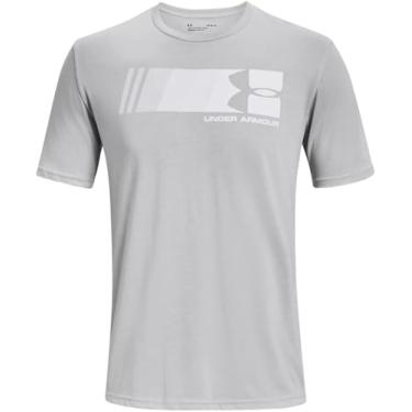 Imagem de Under Armour Camiseta masculina UA Fast Left Chest manga curta gola redonda, Cinza moderno/branco - 011, P