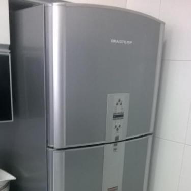 Imagem de Adesivo Geladeira Prata Tipo Inox Brilhante Para Envelopar Geladeira Fogão Microondas Metalizado Aço