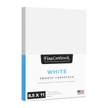 Imagem de White Cardstock - Para materiais escolares, artes e artesanato infantis, convites, cartões de visita | cartolina extra grossa de 45 kg, 21,5 x 28 cm, capa dura pesada (270 g/m²) 50 folhas por pacote