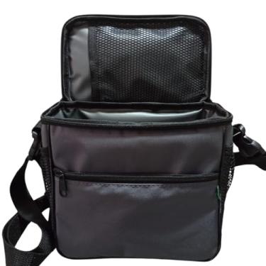 Imagem de Bolsa Box Lancheira Térmica Compacta Impermeável 7L, com Alça de Mão e Ombro, para Marmitas e Refeições Cinza