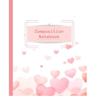 Imagem de Caderno de composição: Pattern de corações flutuantes | Diário estético fofo dos namorados para meninas, adolescentes, mulheres, volta às aulas, professores, 121 páginas