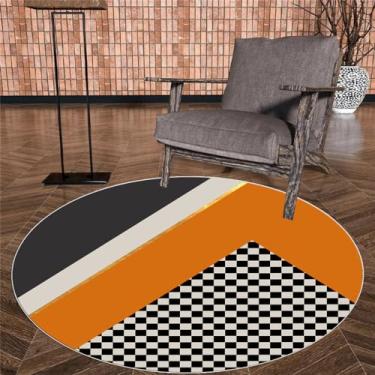 Imagem de Tapete redondo cinza para sala de estar, tamanho grande, antiderrapante, decoração de quarto infantil, cadeira suspensa, fiapos yx22, grátis 10,80cm, 31.4 pol.