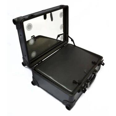 Imagem de Maleta Maquiagem Camarim Led Pequena Profissional 4 Rodas
