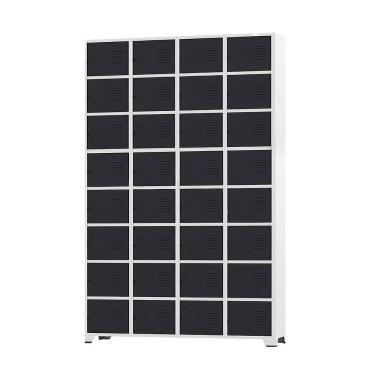 Imagem de Armário Roupeiro De Aço Para Vestiário 32 Portas Locker Preto com Chave