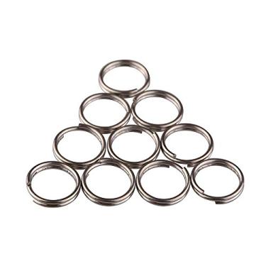 Imagem de TIKING 10 peças/lotes de titânio pequeno anéis divididos Ti Micro chaveiro EDC chaveiro, Prata, 12mm
