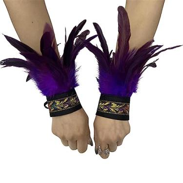 Imagem de Pulseiras de penas, 1 par de algemas de pulso de penas, pulseiras de tapa de penas, decoração de pulseira, fantasia, festa à fantasia/435
