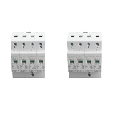 Imagem de 2 Unidades 4P 40kA Protetor contra Surtos Domésticos, Revestimento à Prova de Fogo, Acessório de Cobre Com Operação Simples, Proteção contra Trovões, Proteção do Elétrico