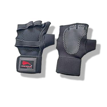 Imagem de Luva de Academia Musculação Fitness com Munhequeira - Preto - G - Par
