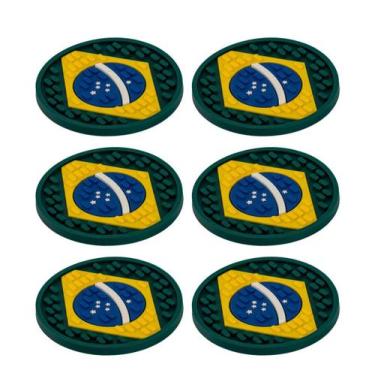 Imagem de Porta Copos Bandeira Do Brasil Alto Relevo Emborrachado 6 Un - Lootus