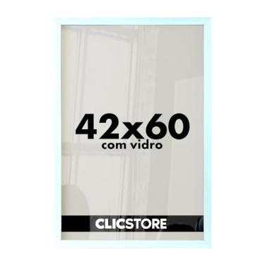 Imagem de Moldura A2 42x60Cm Com Vidro e Fundo Quadro Foto Poster Retrato (Branco)