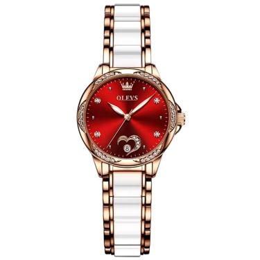 Imagem de Relógio Feminino Automático de Cerâmica Feminino Design Romantico Aço Inoxidável