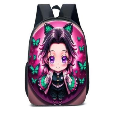 Imagem de MOCHILA ESCOLA INFANTIL JUVENIL ANIME MENINA COM BORBOLETAS EM VOLTA-Unissex