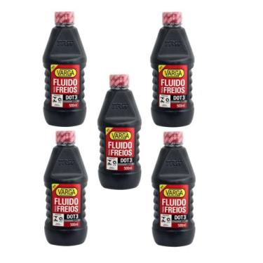 Imagem de Kit Fluido Para Freio DOT3 Varga 500ML 5 Unidades