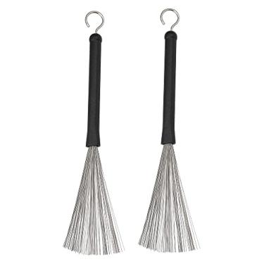 Imagem de Jiayouy 1 par de escovas de arames de tambor bengalas de percussão retrátil para baterista acústico cajon jazz tocando música amante