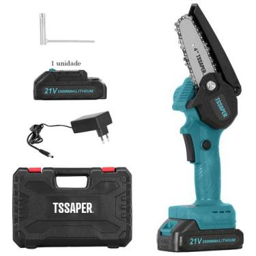 Imagem de Mini Motosserra Eletrosserra a bateria 21v 1500mah Com Maleta Sabre 4p