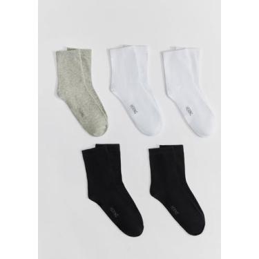 Imagem de Kit 5 Pares De Meias Unissex Cano Médio - Hering, M, Multicolorido