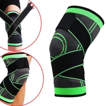 Imagem de Joelheira Faixa Artrite Ajustável Dor Circulação Articulada Alto Desem