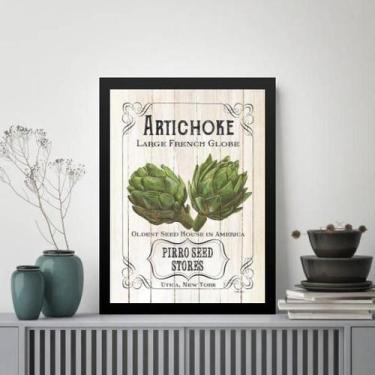 Imagem de Quadro Vintage Para Cozinha Alcachofra 33X24Cm - Quadros On-Line
