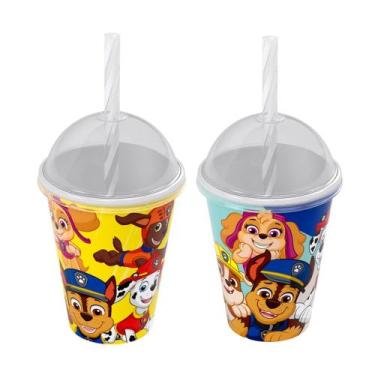 Imagem de Kit 2 Copos Patrulha Canina para Colorir Lembrança de Festa Aniversári