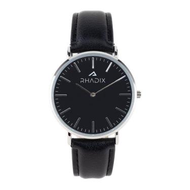 Imagem de Relógio Masculino de Pulso Black Pulseira Couro Preto Rhadix Fundo Pre